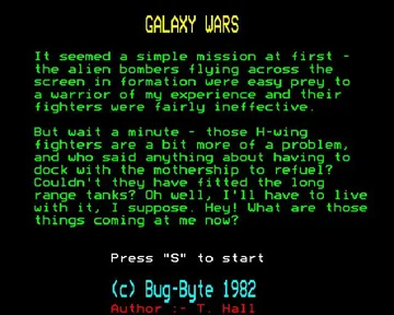 Galaxy Wars (1982)(Bug Byte)[WARS] screen shot title